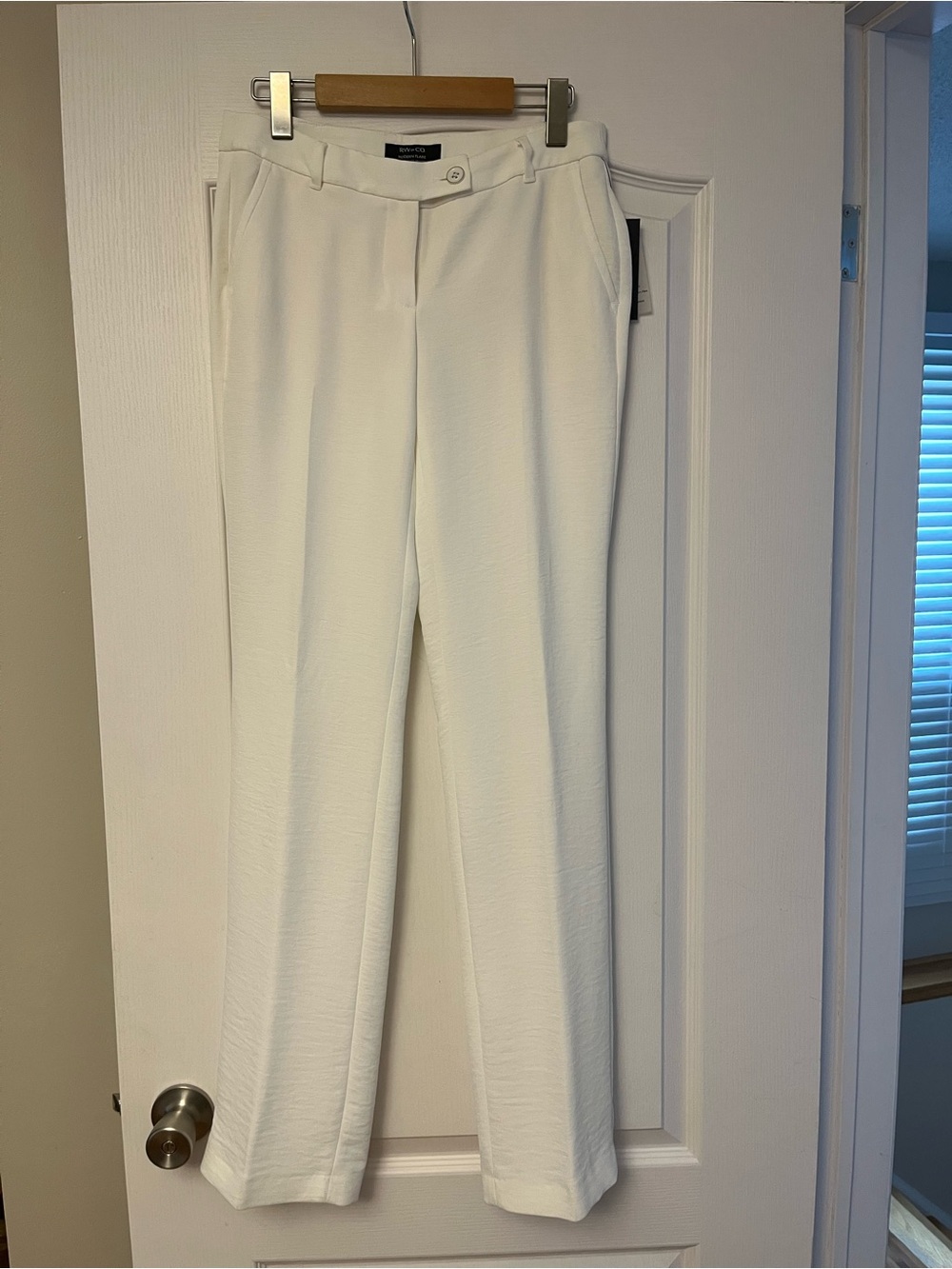 RW&CO. White Boot Cut Dress Pants